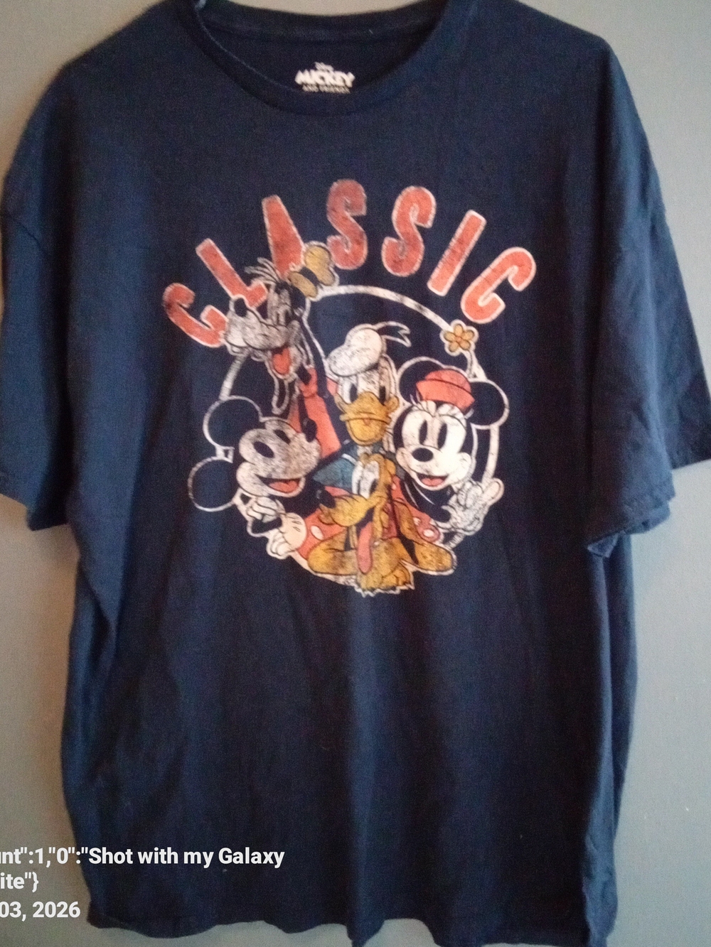 Disney Navy Graphic Tee with Classic Cartoon Trio